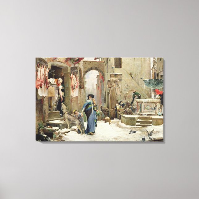 Lienzo El lobo de Gubbio, 1877 (Anverso)