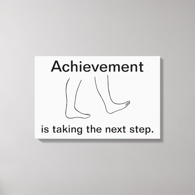 Lienzo El logro está dando el siguiente paso: Imprimir li (Anverso)