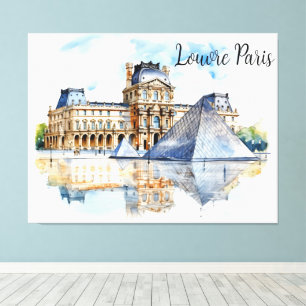Lienzo El Louvre y su pirámide icónica