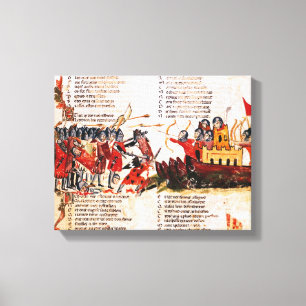 Lienzo El luchar de los caballeros