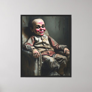 Lienzo El malvado Dummy Ventriloquista - Pintura de aceit