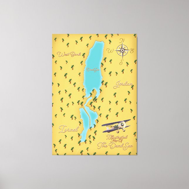 Lienzo El mapa antiguo del Mar Muerto (Anverso)