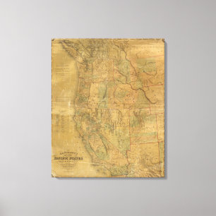 Lienzo El mapa de Bancroft de los estados pacíficos