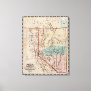 Lienzo El mapa de DeGroot del territorio de Nevada