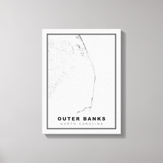 Lienzo El mapa de Outer Banks (Anverso)