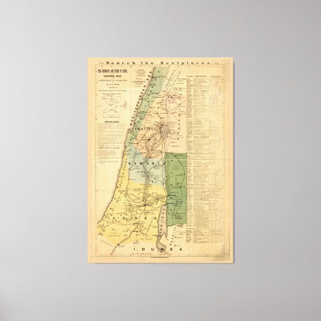 Lienzo El Mapa de Travesías y Hechos de Jesús (1881) (Anverso)