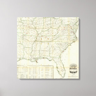 Lienzo El mapa histórico de la guerra