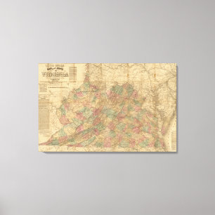 Lienzo El mapa oficial de Lloyd del estado de Virginia