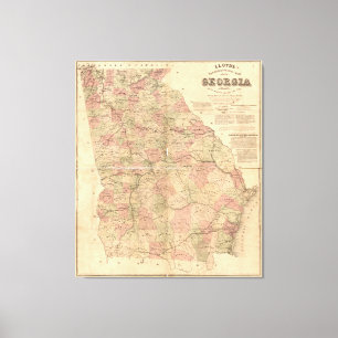 Lienzo El mapa topográfico de Lloyd de Georgia (1864)