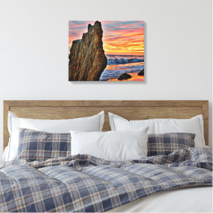 Lienzo El Matador Beach en Malibu Paisaje Atardecer 2