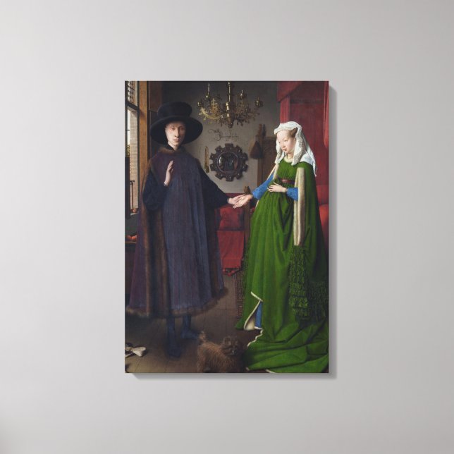 Lienzo El matrimonio Arnolfini (por Jan van Eyck) (Anverso)