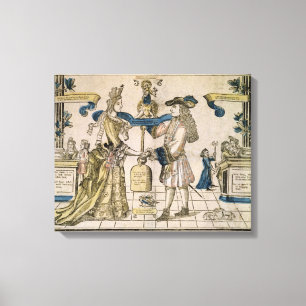 Lienzo El matrimonio feliz (corte de madera con lápiz)