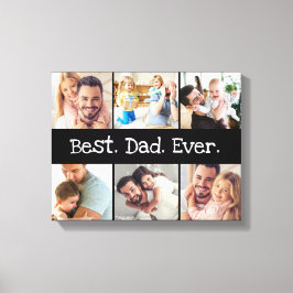 Lienzo El mejor papá del collage de fotos en blanco y neg