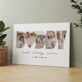 Lienzo El mejor papá del Collage de fotos moderno día del