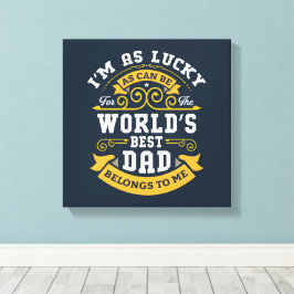 Lienzo El mejor papá del mundo del Naranja blanco azul