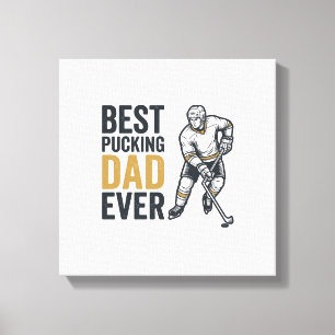 Lienzo El Mejor Papá Jugando Hockey Camiseta Diseño_1