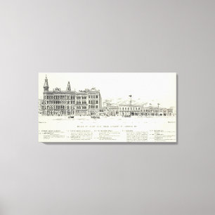 Lienzo El mercado y la misión de la Beale East side