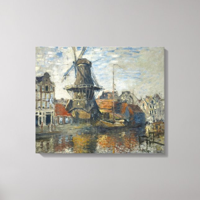 Lienzo El molino de viento en la Gracht Onbekende, Amster (Anverso)