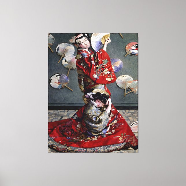 Lienzo El Monet de Claude Monet con traje japonés (Anverso)