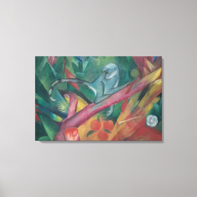 Lienzo El mono pequeño (1912) de Franz Marc (Anverso)
