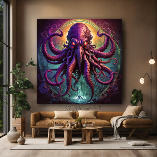 Lienzo El monstruo del mar de Kraken