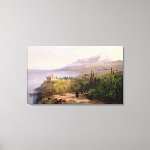 Lienzo El monte Athos y el monasterio de Stavroniketes, 1