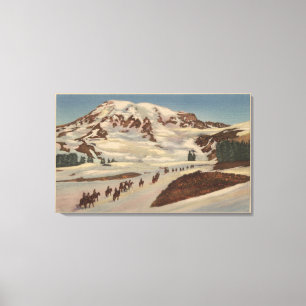 Lienzo El Monte Rainier, WA - hombres a caballo en