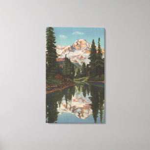 Lienzo El Monte Rainier, WA - lago mirror con Mt.