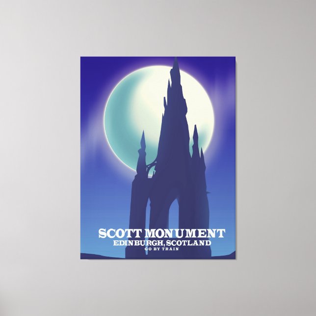 Lienzo El Monumento Scott, Edimburgo, Escocia (Anverso)