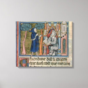 Lienzo El ms capítulo 95 f.268 MERLIN dicta la historia