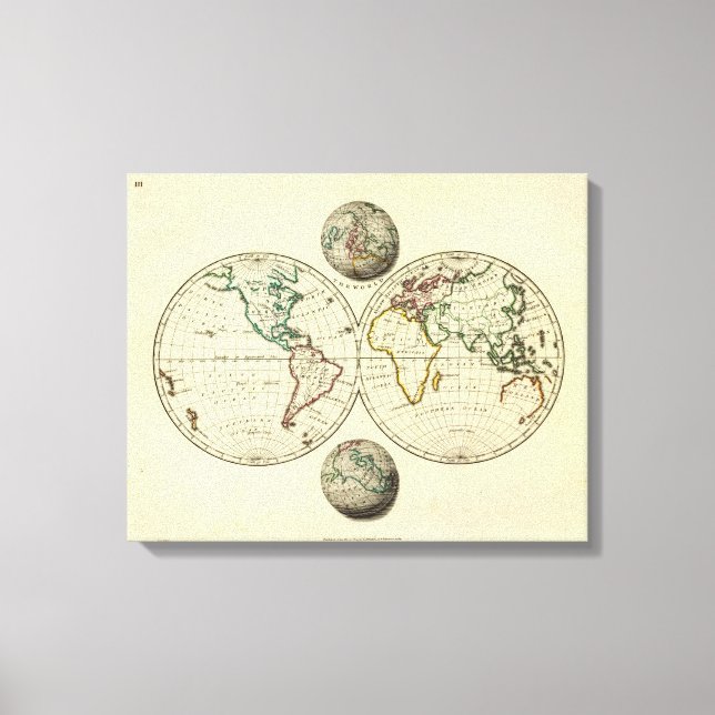 Lienzo El mundo con fronteras continentales (Anverso)