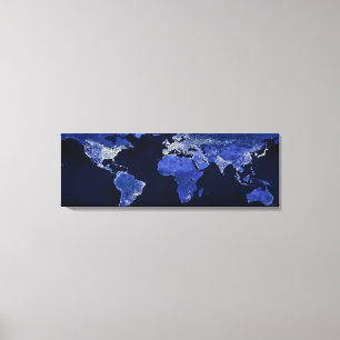 Lienzo El mundo de noche - Mapa, Espacio