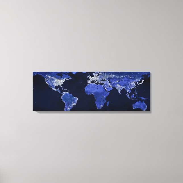 Lienzo El mundo de noche - Mapa, Espacio (Anverso)