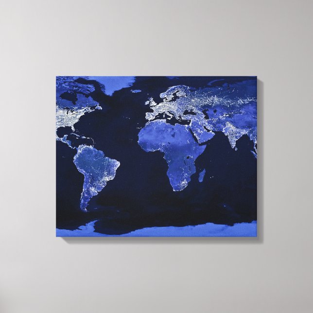 Lienzo El mundo de noche - Mapa, Espacio (Anverso)