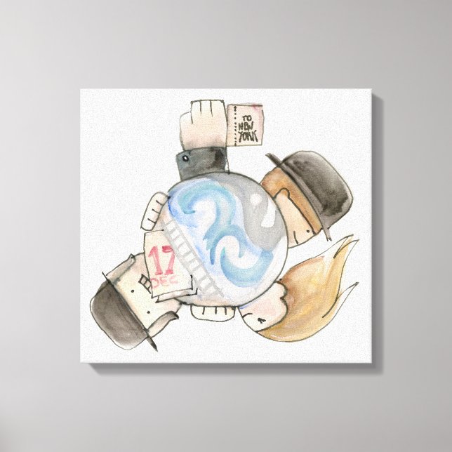 Lienzo El mundo en 80 días (Anverso)