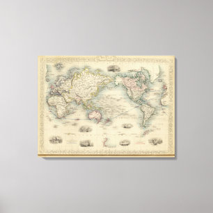 Lienzo El mundo en la proyección de Mercator