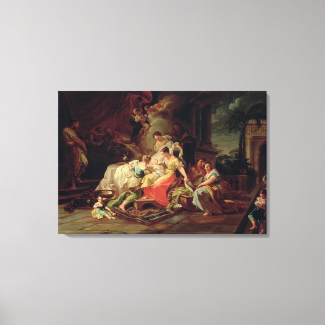 Lienzo El nacimiento de María, c.1753 (aceite sobre lienz (Anverso)