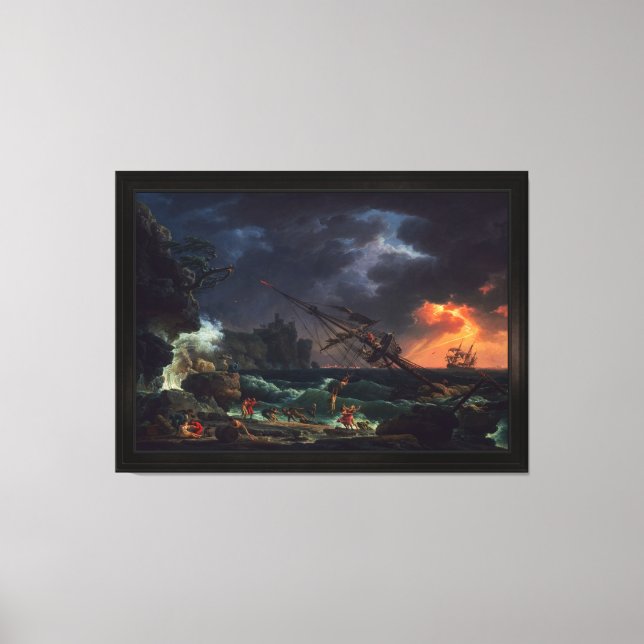 Lienzo El naufragio de Claude Joseph Vernet (Anverso)