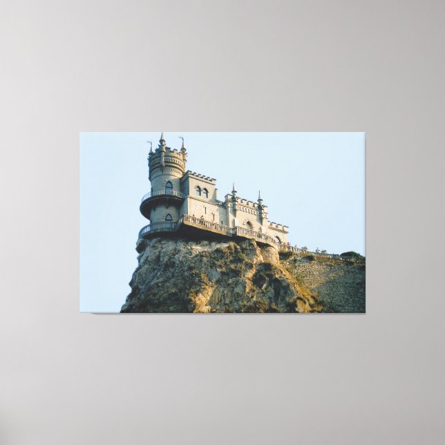 Lienzo El nido del castillo de Swallow en Crimea (Anverso)