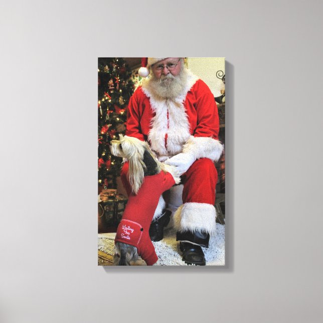 Lienzo Él no tiene que esperar más de largo (Anverso)