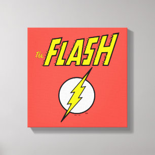 Lienzo El nombre de The Flash y el logotipo del rayo