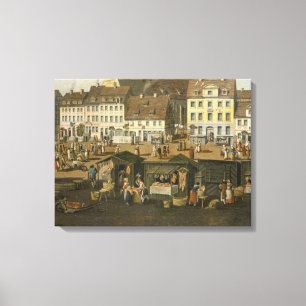 Lienzo El nuevo mercado en Berlín con el Marienkirche