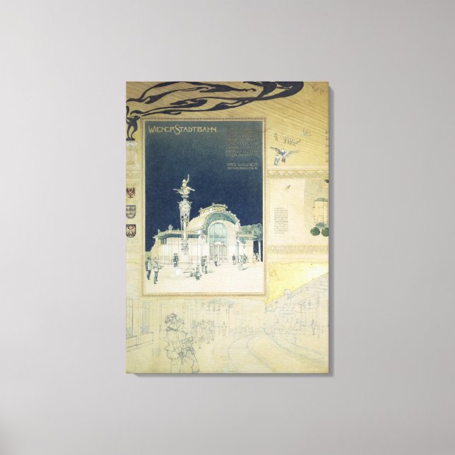 Lienzo El pabellón Stadtbahn de Viena (Anverso)