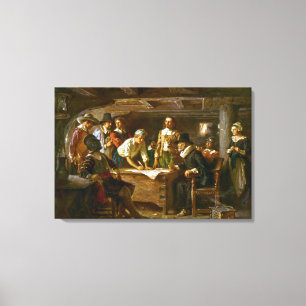 Lienzo El Pacto del Mayflower 1620 Jean Leon Ferri