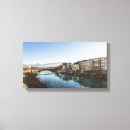 Lienzo El paisaje invernal de Villach