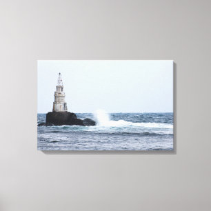 Lienzo El paisaje marino con faro