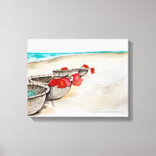 Lienzo El paisaje marino. Vietnam. Costa en Hoi An Canvas
