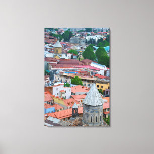 Lienzo El paisaje urbano de Tiflis