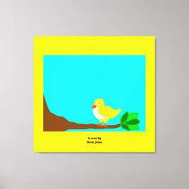 Lienzo El pájaro del amarillo de la buena mañana envolvió