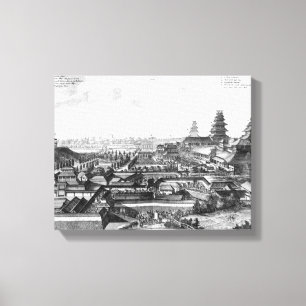 Lienzo El palacio imperial en Ido, Japón